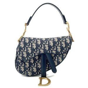 Dior Saddle Oblique One Shoulder Bag Canvas/Leather Navy M0455CTZQ